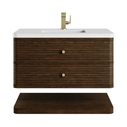Allamari 36" Single Vanity, Sable w/ Single Hole 3 CM White Zeus Silestone Top