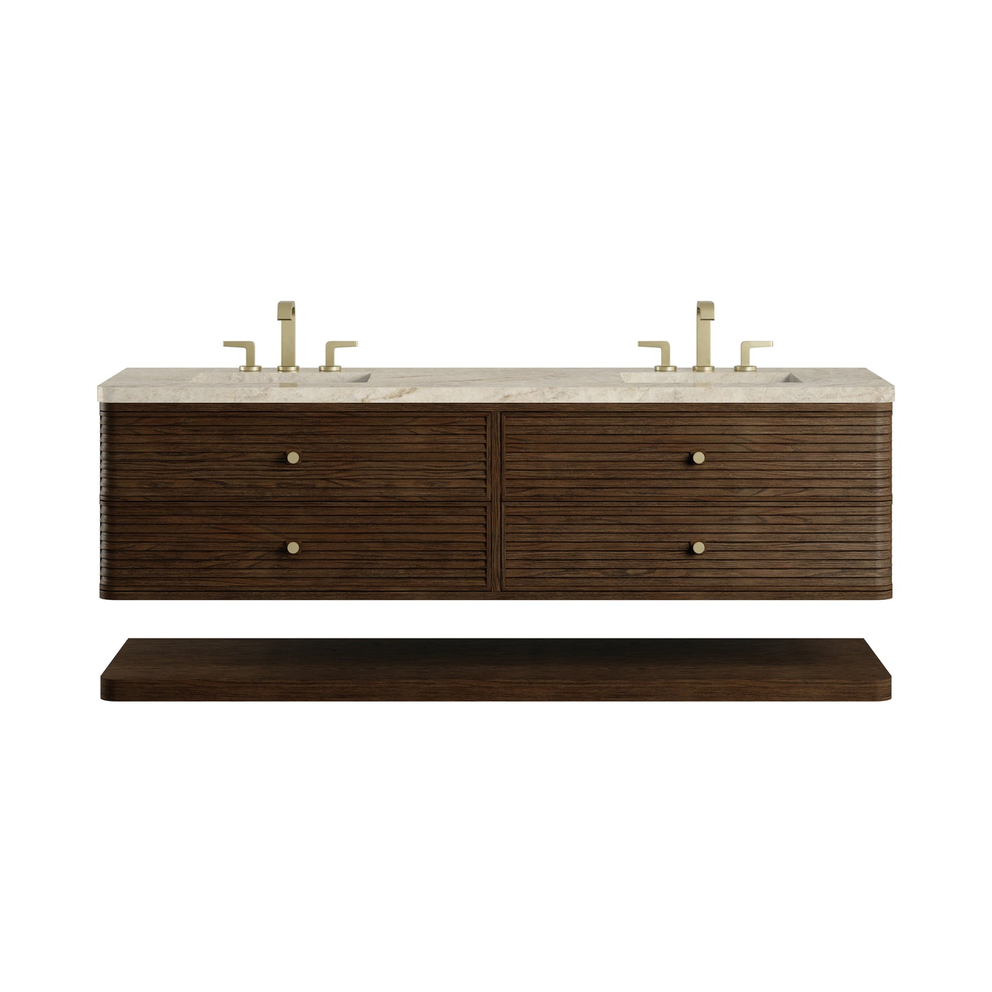 Renovate for Less Atlanta Allamari 72" Double Vanity, Sable w/ 3 CM Tajnar Eclos Top