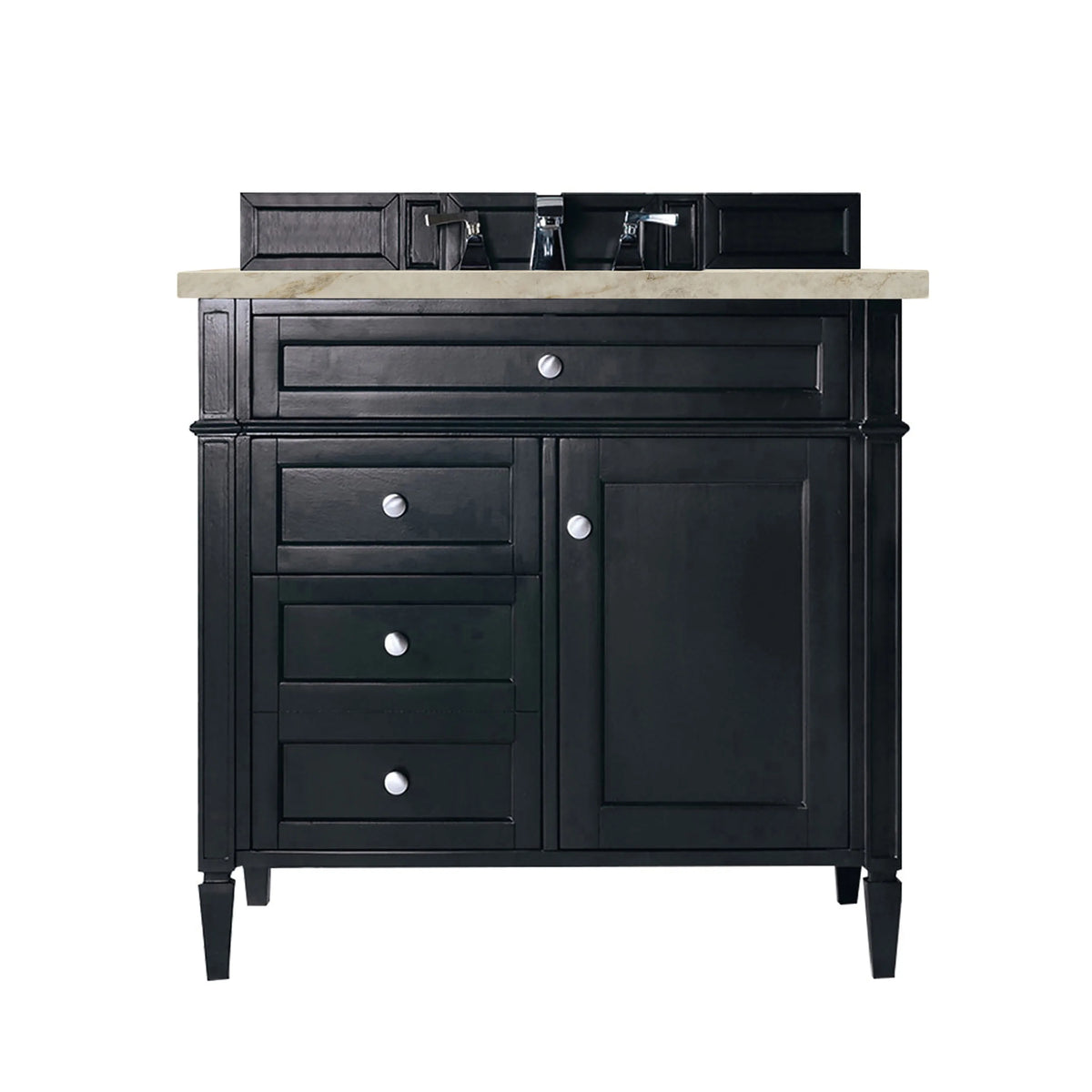 Brittany 36" Single Vanity, Black Onyx, w/ 3 CM Tajnar Eclos Top
