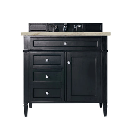 Brittany 36" Single Vanity, Black Onyx, w/ 3 CM Tajnar Eclos Top
