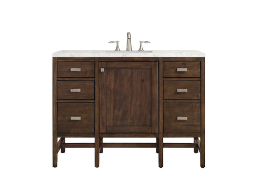 Addison 48" Single Vanity, Mid-Century Acacia w/ 3 CM Eternal Jasmine Pearl Silestone Top