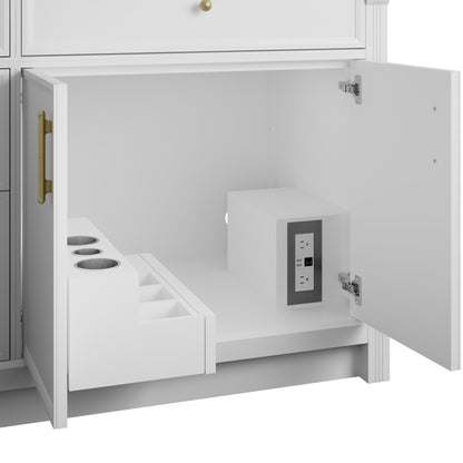 Renovate for Less Atlanta Bellshire 72" Double Vanity, Bright White w/ 3 CM Phantome Eclos Top