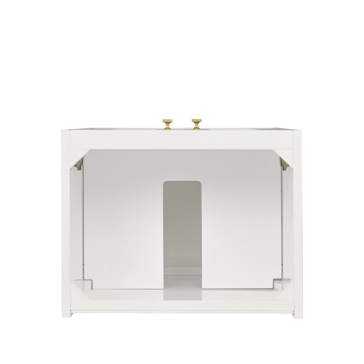 Renovate for Less Atlanta Chianti 20" Single Cabinet, Glossy White, Champagne Brass