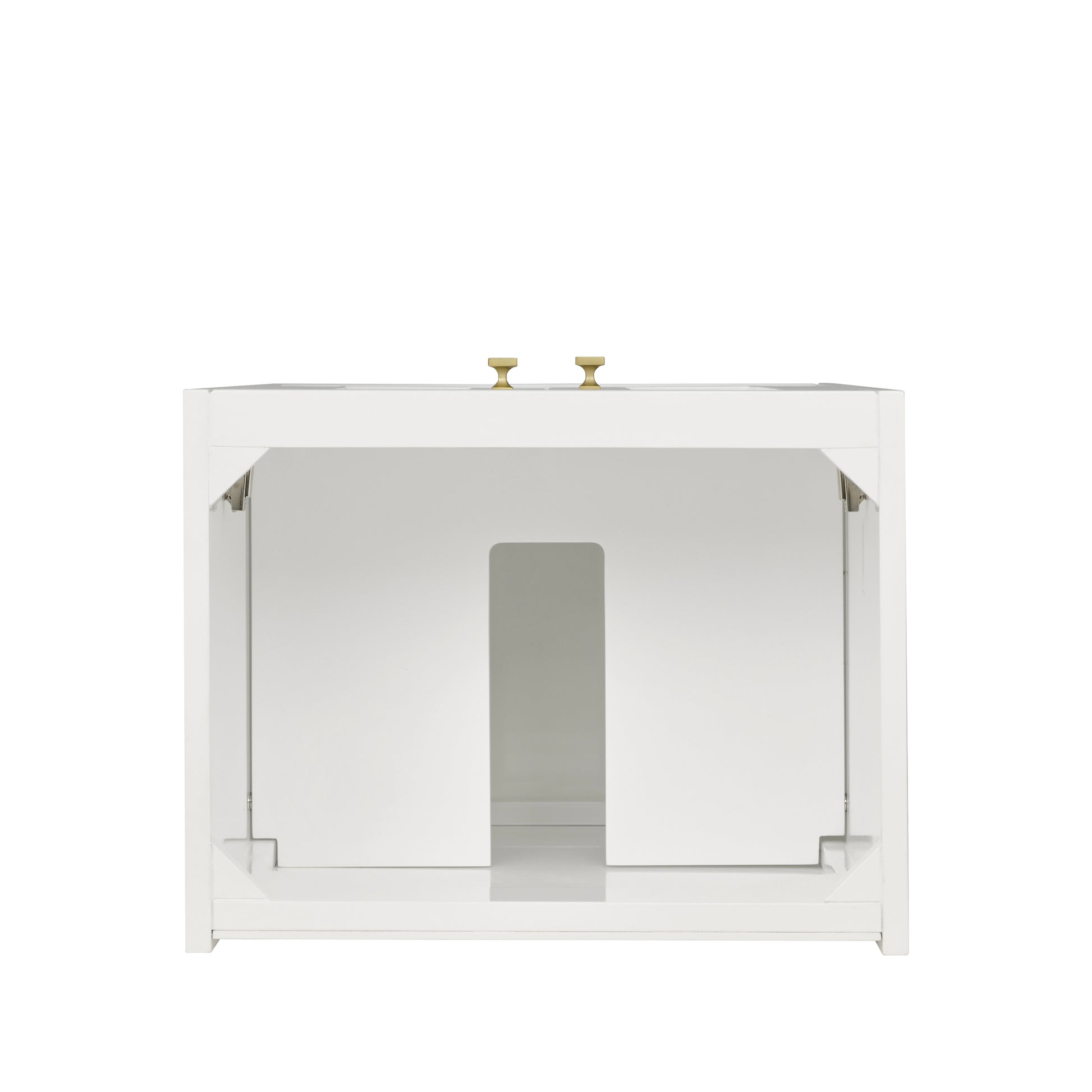 Renovate for Less Atlanta Chianti 20" Single Cabinet, Glossy White, Champagne Brass