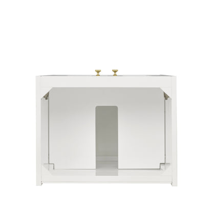 Renovate for Less Atlanta Chianti 20" Single Cabinet, Glossy White, Champagne Brass