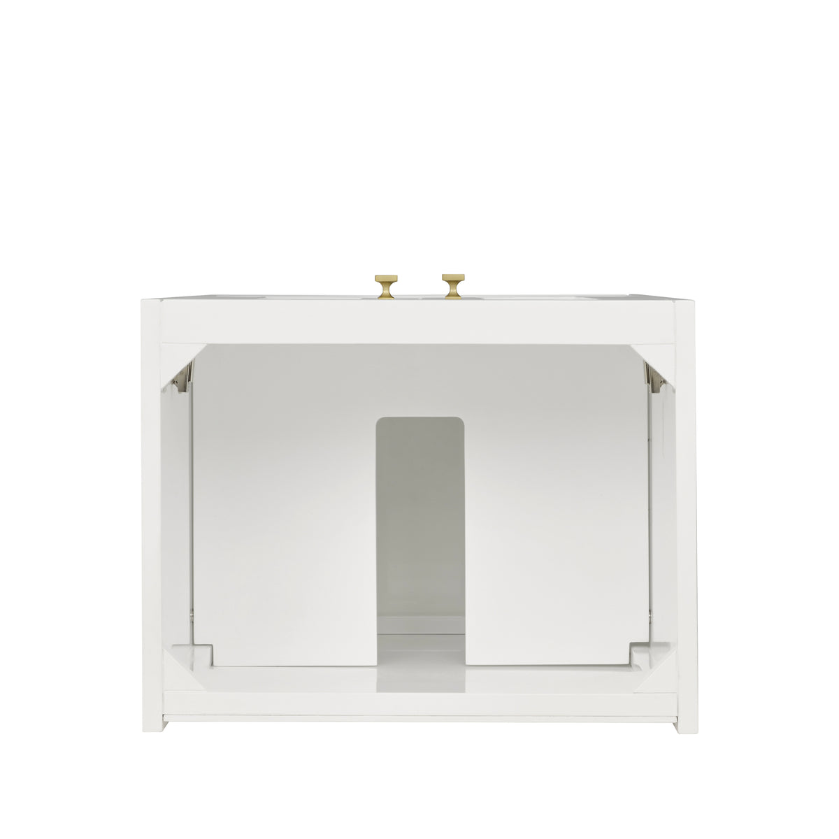 Renovate for Less Atlanta Chianti 20" Single Cabinet, Glossy White, Champagne Brass