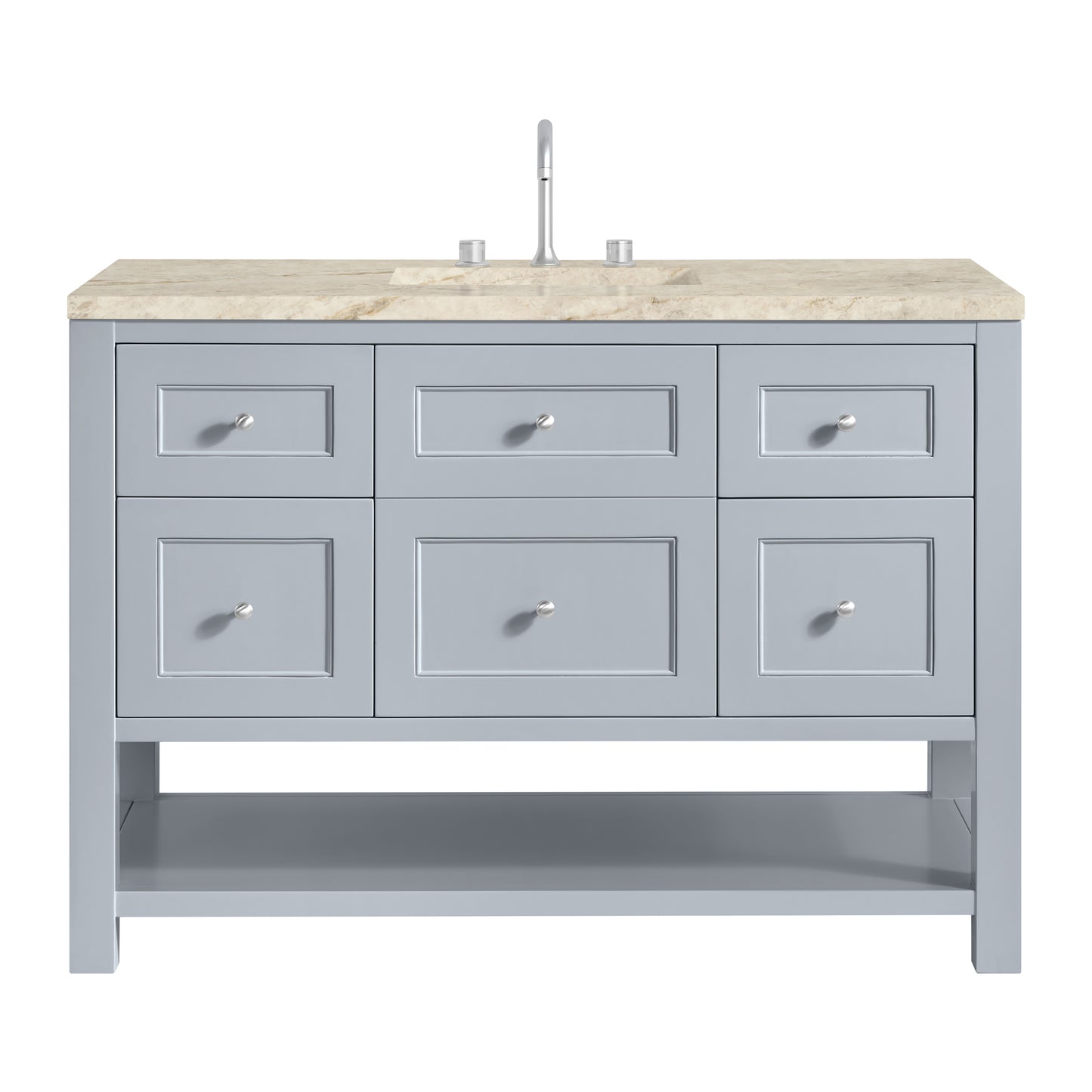 Renovate for Less Atlanta Breckenridge 48" Single Vanity, Serenity Blue, w/ 3 CM Tajnar Eclos Top
