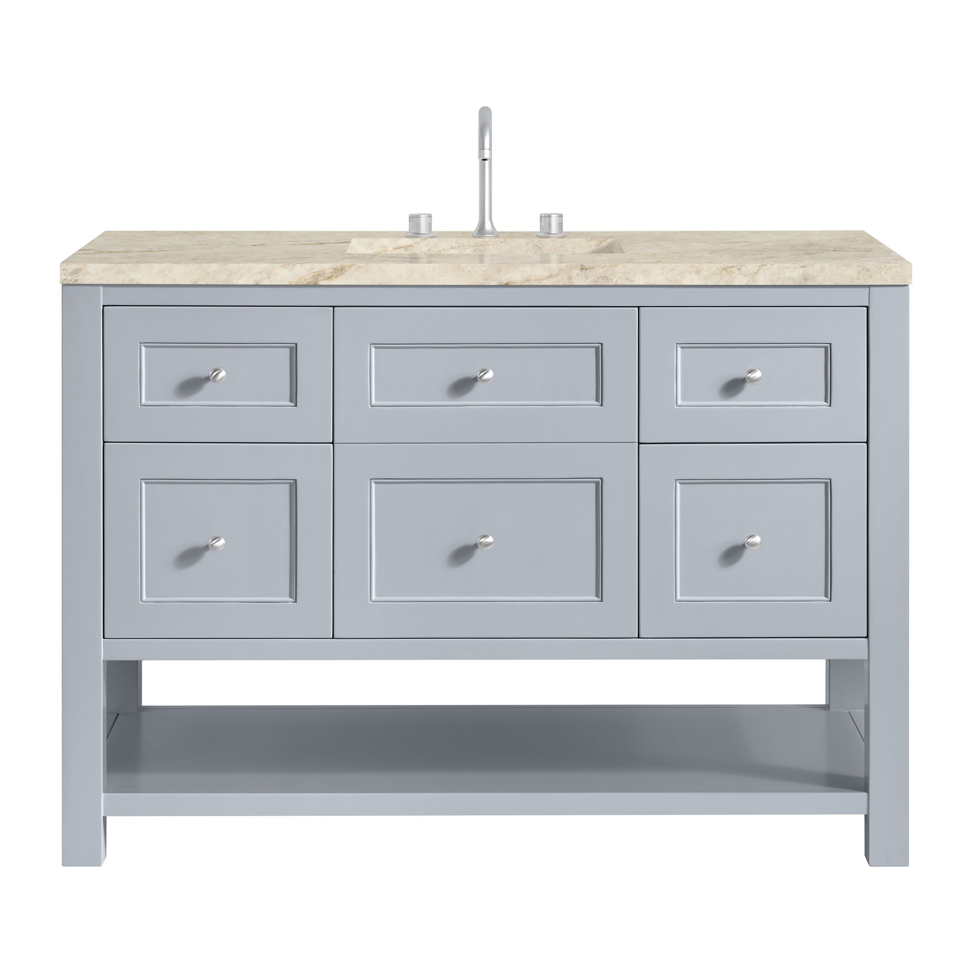 Renovate for Less Atlanta Breckenridge 48" Single Vanity, Serenity Blue, w/ 3 CM Tajnar Eclos Top