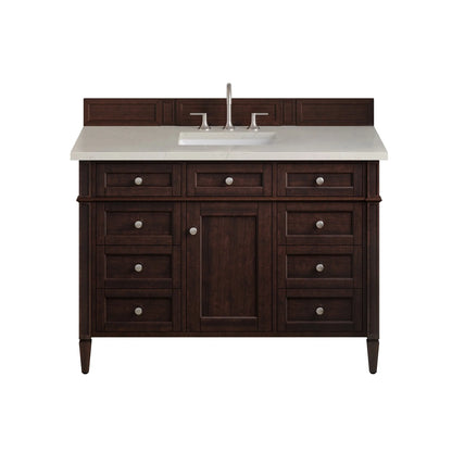 Brittany 48" Single Vanity, Burnished Mahogany, w/ 3 CM Siberian Silestone Top w/FreePower Wireless Charger