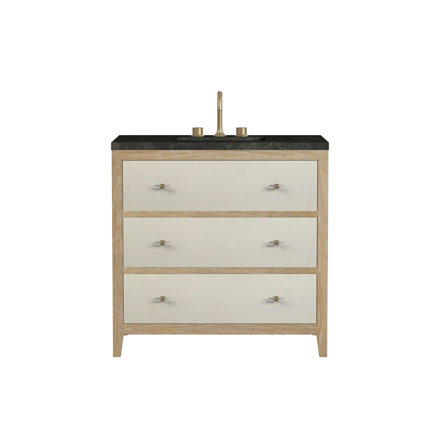 Renovate for Less Atlanta Celeste 36" Single Vanity, Sunwashed Oak with Embossed Shagreen, w/ 3 CM Phantome Eclos Top