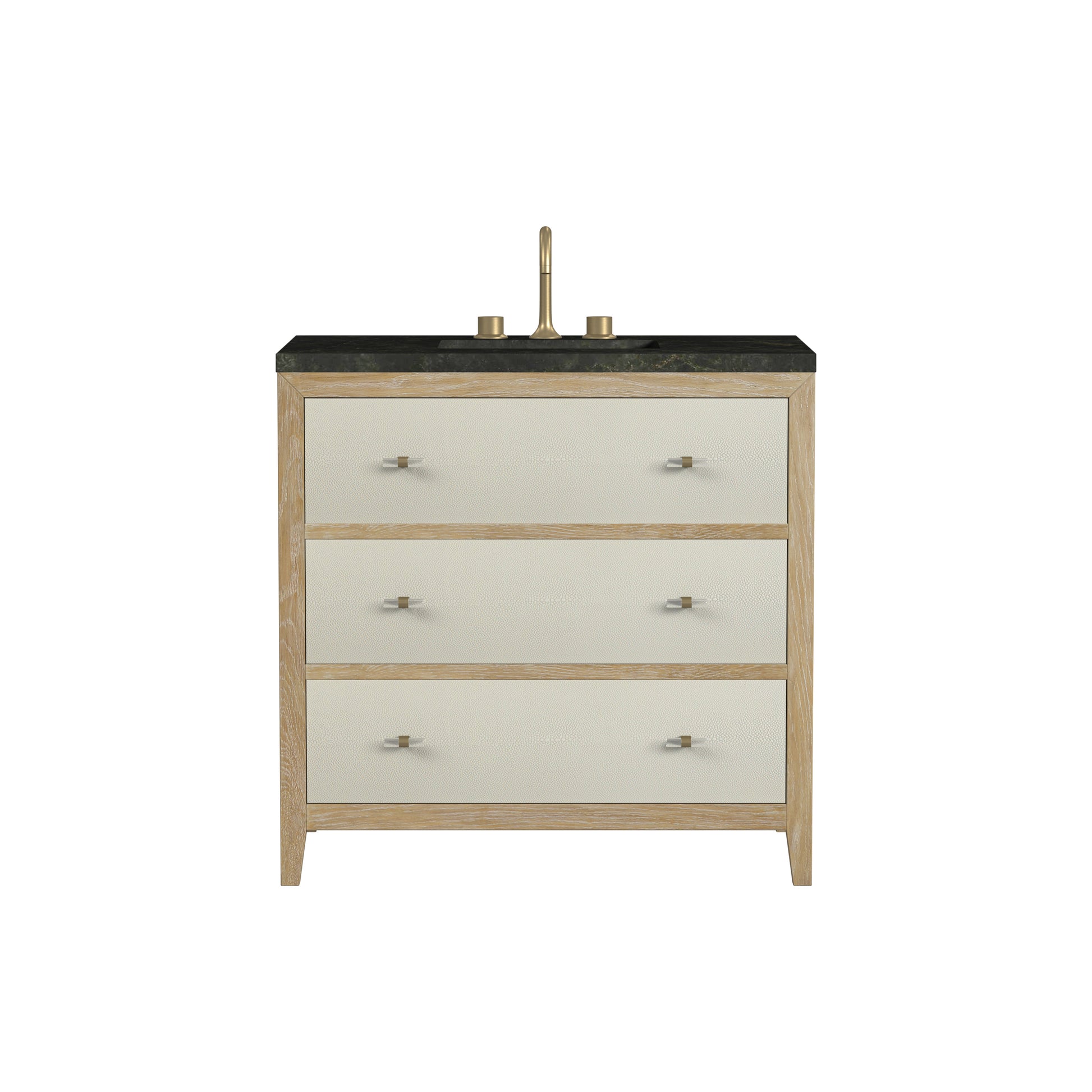 Renovate for Less Atlanta Celeste 36" Single Vanity, Sunwashed Oak with Embossed Shagreen, w/ 3 CM Phantome Eclos Top