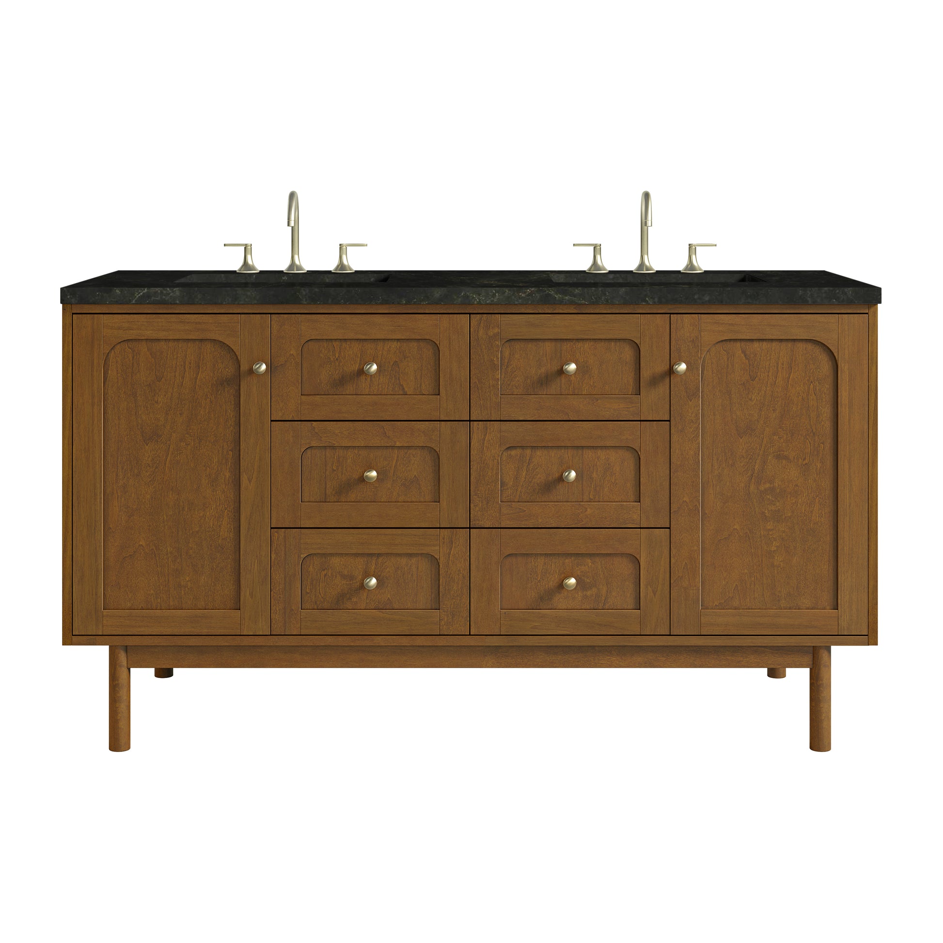 Renovate for Less Atlanta Laurent 60" Double Vanity, Honey Oak w/ 3 CM Phantome Eclos Top