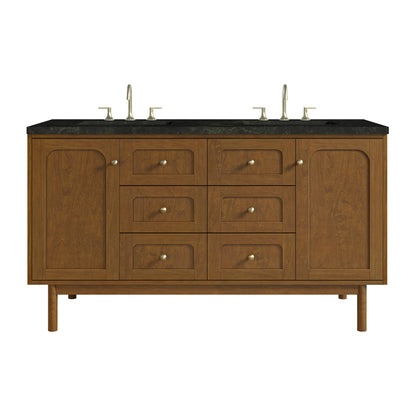 Renovate for Less Atlanta Laurent 60" Double Vanity, Honey Oak w/ 3 CM Phantome Eclos Top