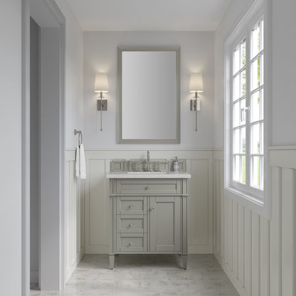 Renovate for Less Atlanta Brittany 30" Single Vanity, Urban Gray, w/ 3 CM Lime Delight Silestone Top