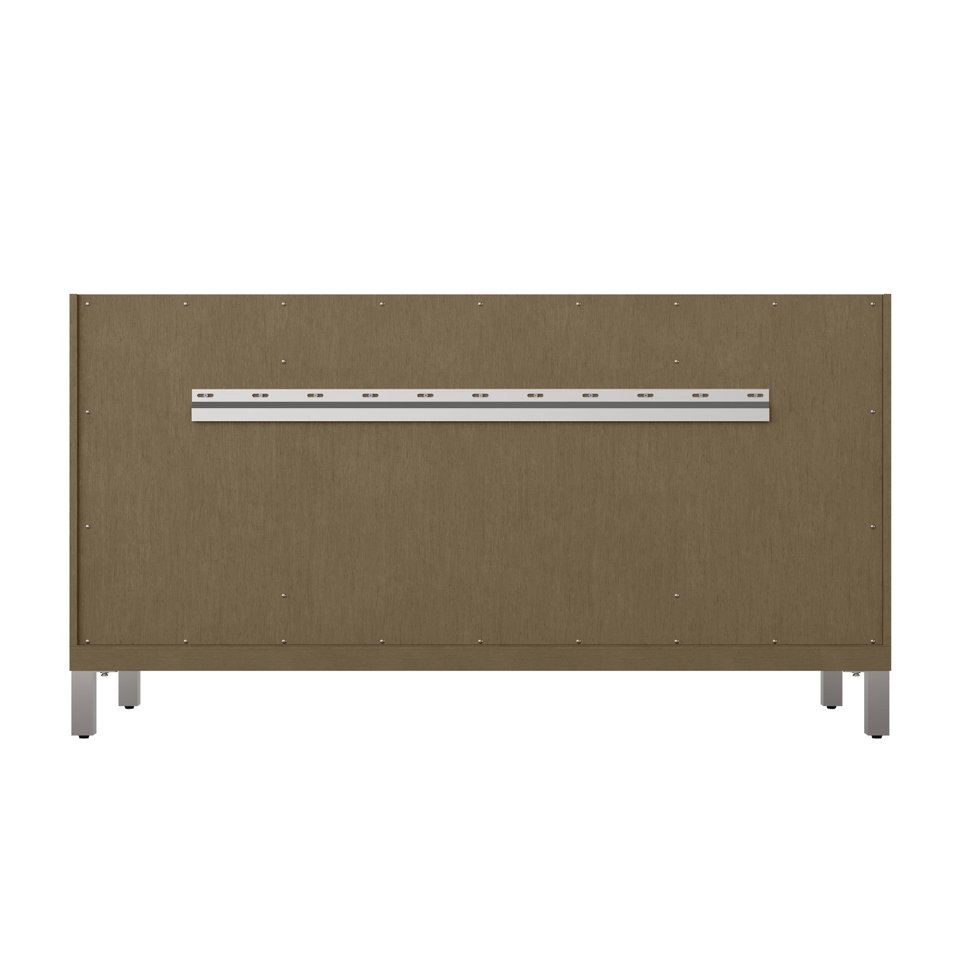 Renovate for Less Atlanta Chicago 60" Single Vanity, Walnut Whisper, w/ 3 CM Parisien Bleu Silestone® Top