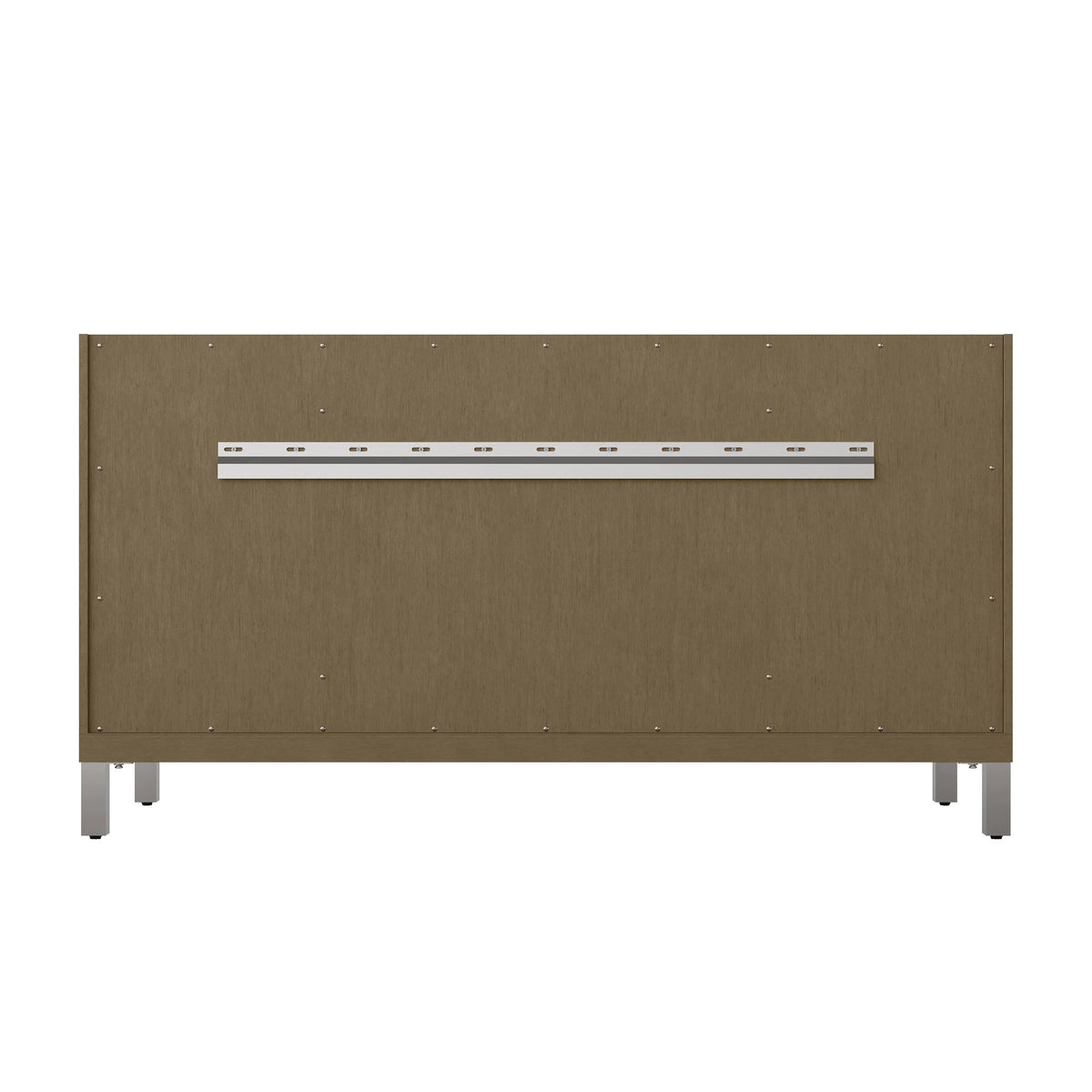 Chicago 60" Single Vanity, Walnut Whisper, w/ 3 CM Siberian Silestone Top w/FreePower Wireless Charger
