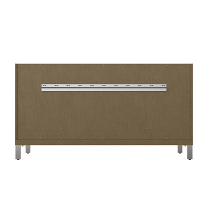 Chicago 60" Single Vanity, Walnut Whisper, w/ 3 CM Siberian Silestone Top w/FreePower Wireless Charger