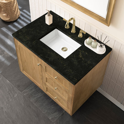 Renovate for Less Atlanta Laurent 36" Single Vanity, Light Natural Oak, w/ 3 CM Phantome Eclos Top