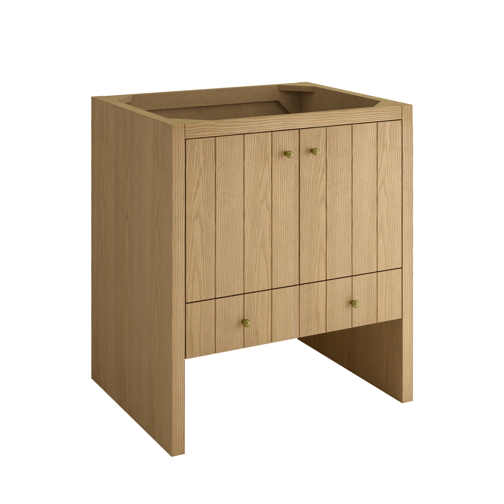 Renovate for Less Atlanta Hudson 30" Single Vanity, Light Natural Oak w/ 3 CM Carrara Marble Top