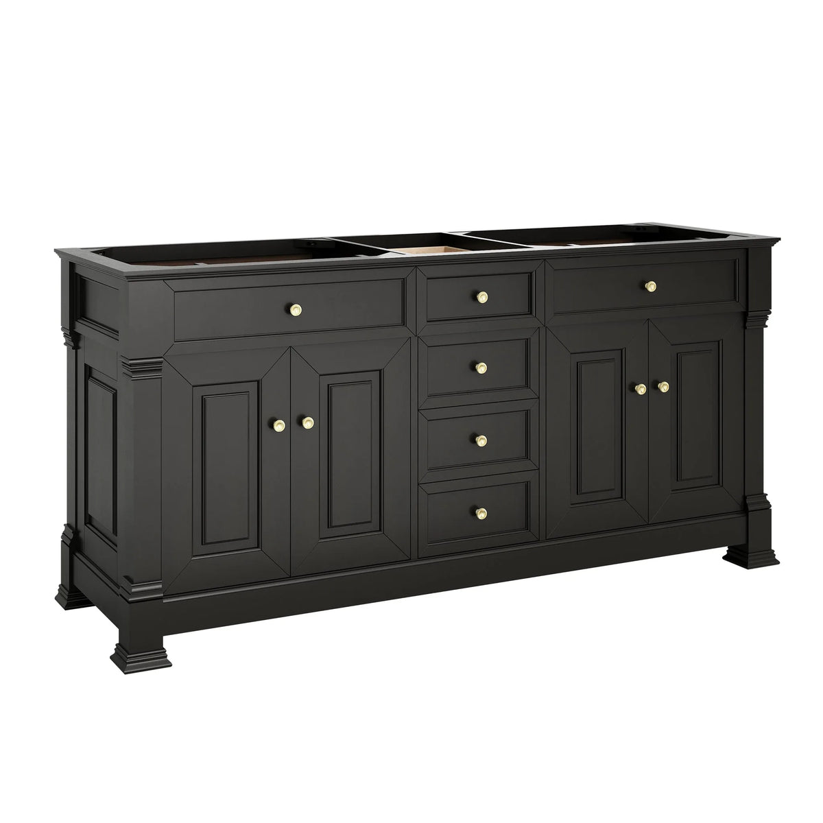 Brookfield 72" Double Vanity, Black Onyx w/ 3 CM Ethereal Noctis Silestone Top