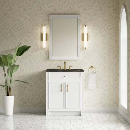 Bellshire 30" Single Vanity, Bright White w/ 3 CM Phantome Eclos Top