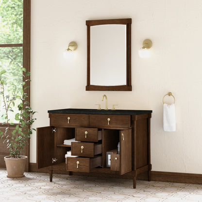 Renovate for Less Atlanta Kinnsden 48" Single Vanity, Sable Oak w/ 3 CM Phantome Eclos Top