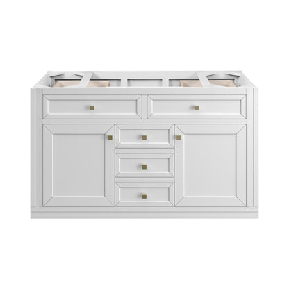 Renovate for Less Atlanta Chicago 48" Single Vanity, Glossy White, w/ 3 CM Victorian Silver Silestone® Top w/FreePower Wireless Charger