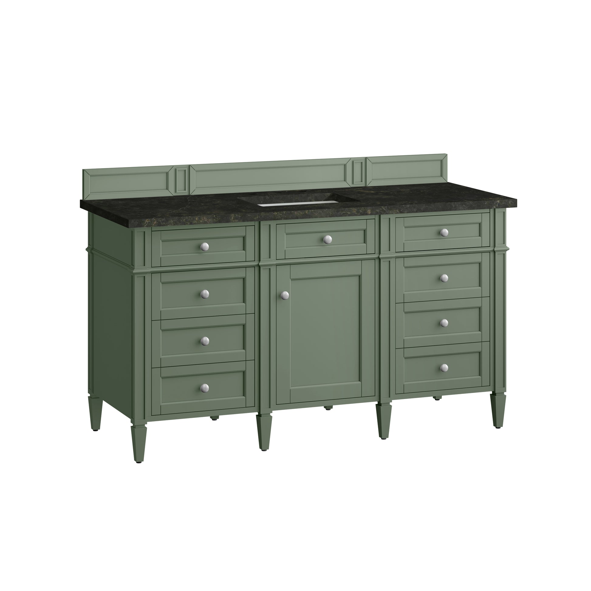 Renovate for Less Atlanta Brittany 60" Single Vanity, Smokey Celadon, w/ 3 CM Phantome Eclos Top