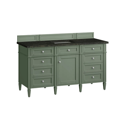 Brittany 60" Single Vanity, Smokey Celadon, w/ 3 CM Phantome Eclos Top