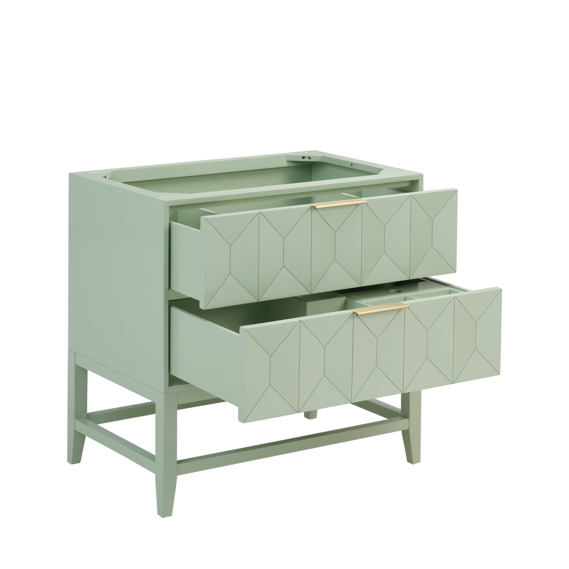 Renovate for Less Atlanta Emmeline 36" Single Vanity, Pistachio w/ 3 CM Parisien Bleu Top