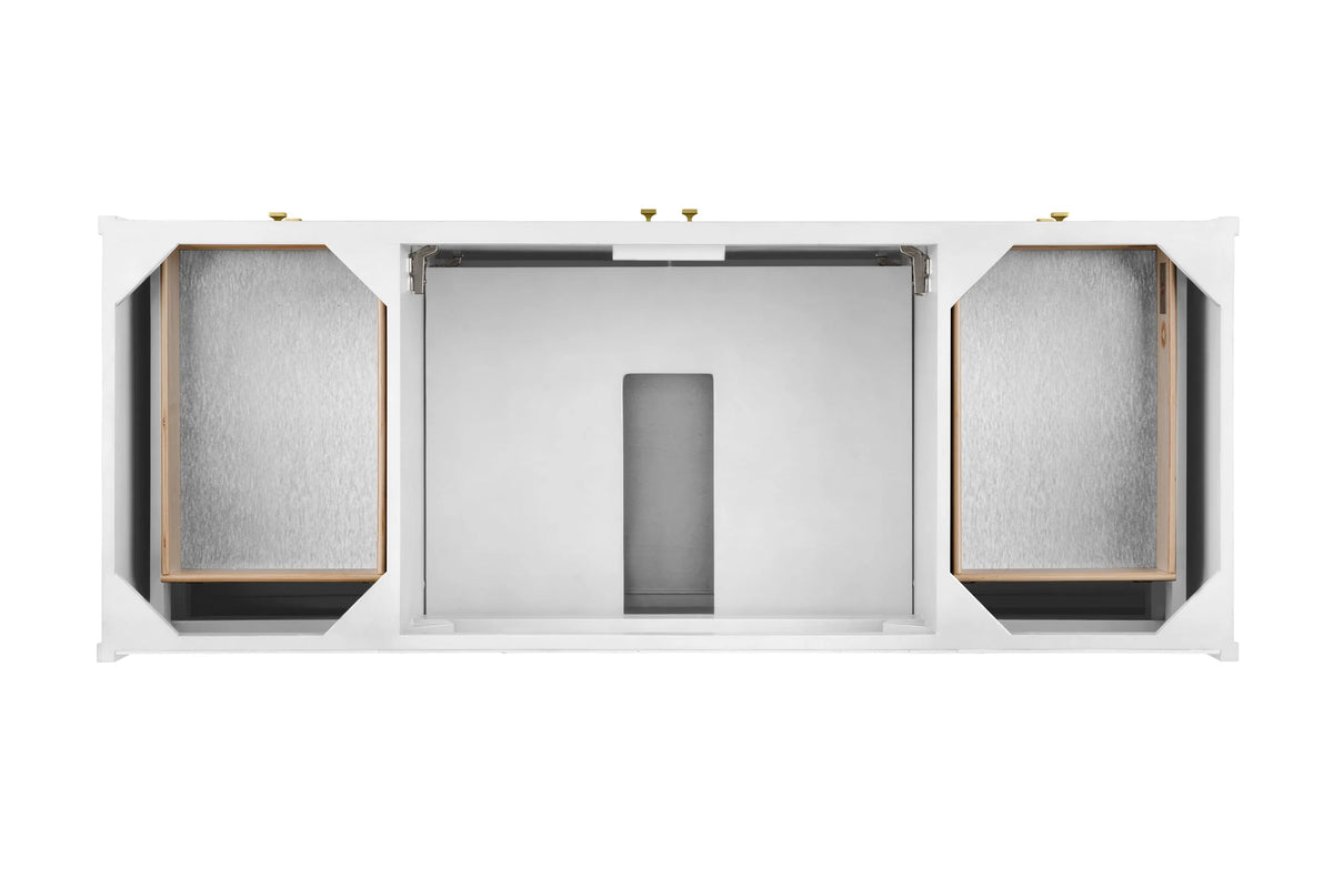 Chicago 60" Single Vanity, Glossy White, w/ 3 CM Victorian Silver Silestone® Top