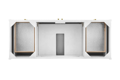 Chicago 60" Single Vanity, Glossy White, w/ 3 CM Victorian Silver Silestone® Top