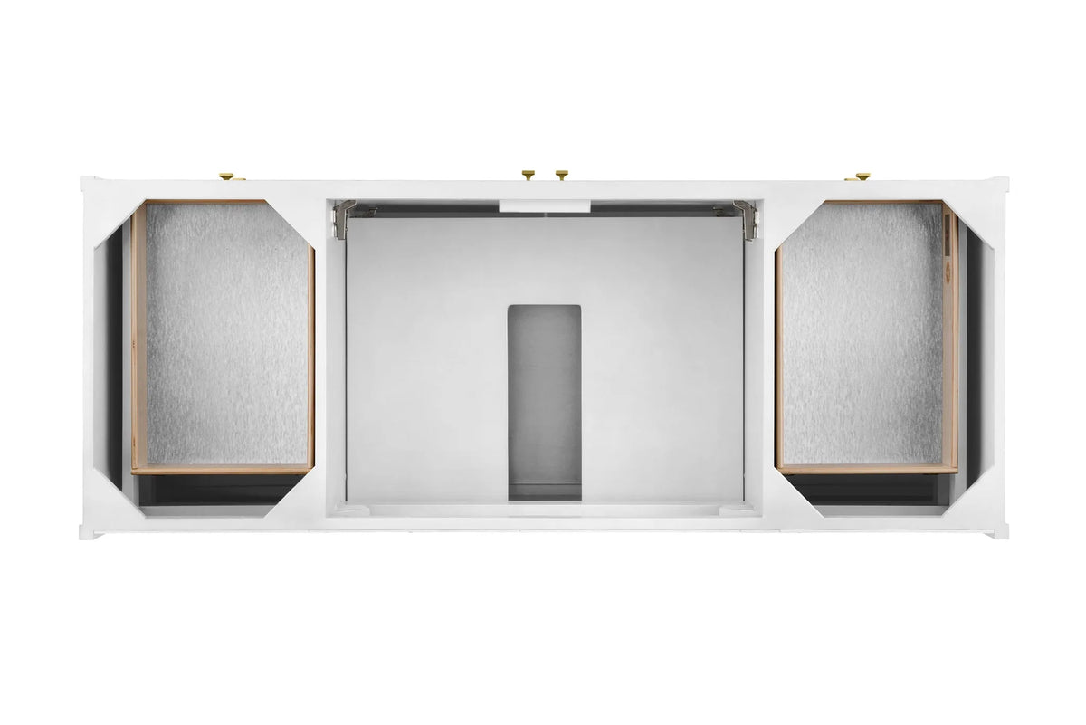 Chicago 60" Single Vanity, Glossy White, w/ 3 CM Ethereal Noctis Silestone Top w/ FreePower Wireless Charger