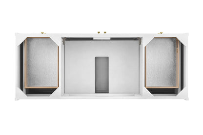 Chicago 60" Single Vanity, Glossy White, w/ 3 CM Ethereal Noctis Silestone Top w/ FreePower Wireless Charger