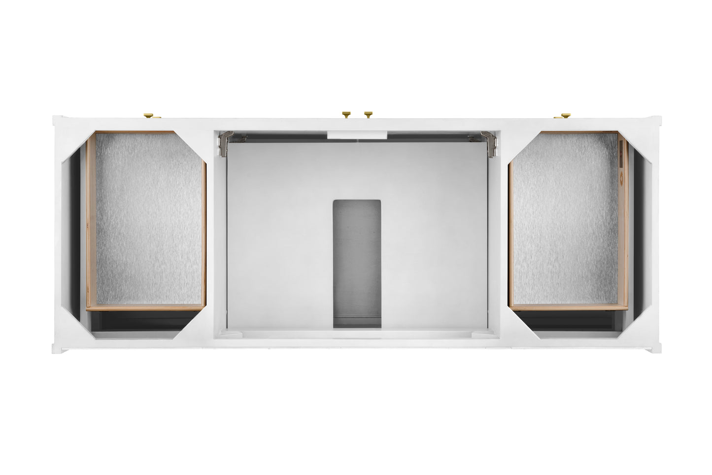 Renovate for Less Atlanta Chicago 60" Single Vanity, Glossy White, w/ 3 CM Victorian Silver Silestone® Top