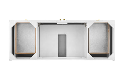 Renovate for Less Atlanta Chicago 60" Single Vanity, Glossy White, w/ 3 CM Charcoal Soapstone Silestone® Top