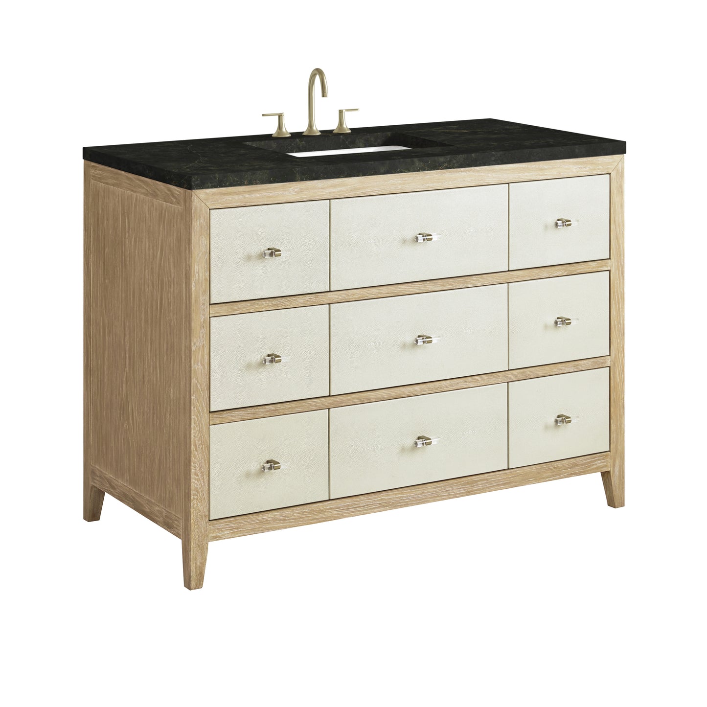 Renovate for Less Atlanta Celeste 48" Single Vanity, Sunwashed Oak with Embossed Shagreen, w/ 3 CM Phantome Eclos Top