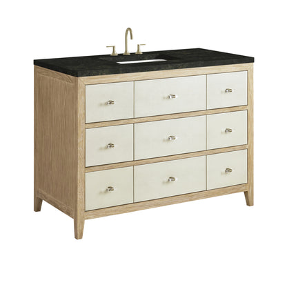 Renovate for Less Atlanta Celeste 48" Single Vanity, Sunwashed Oak with Embossed Shagreen, w/ 3 CM Phantome Eclos Top