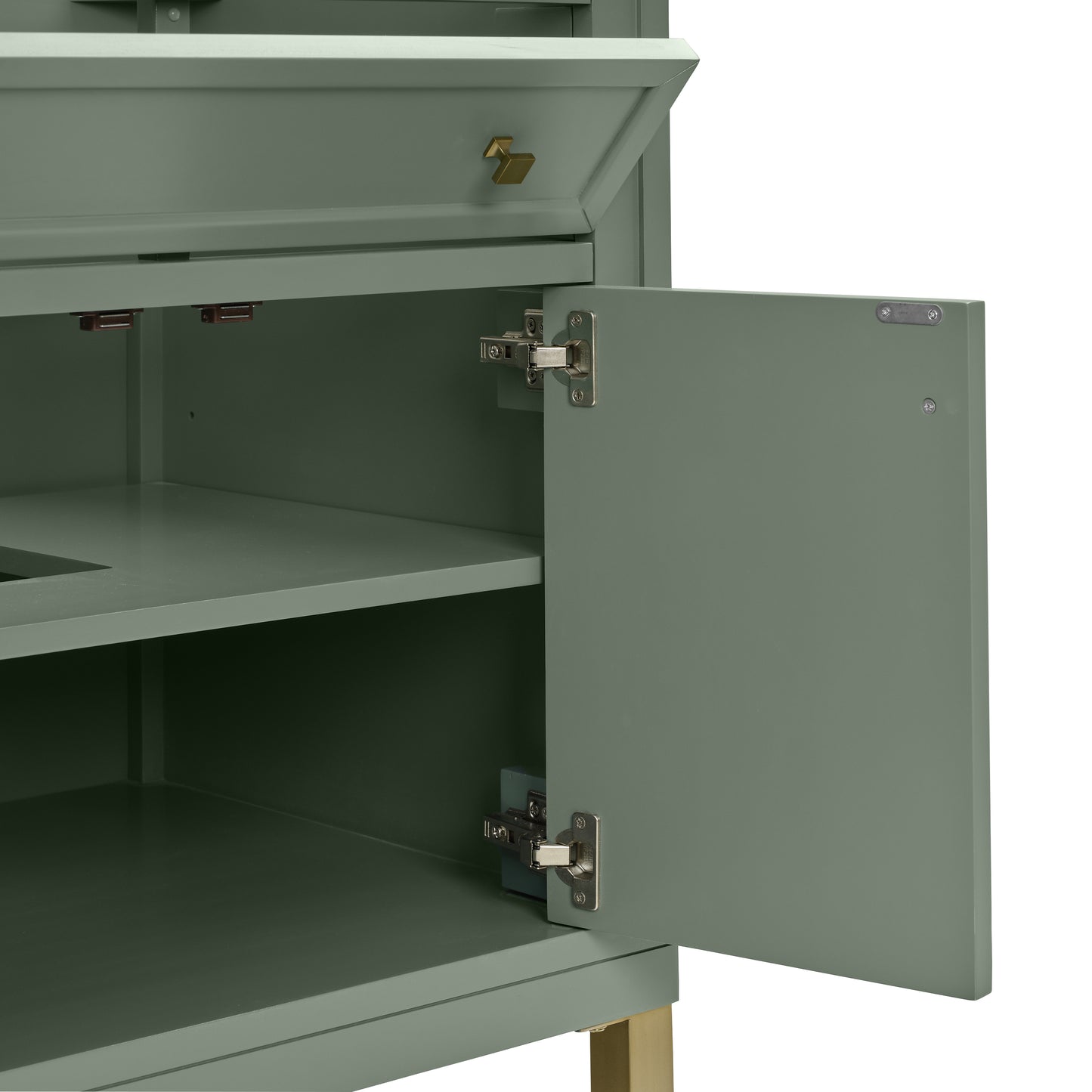 Renovate for Less Atlanta Chicago 30" Single Vanity, Smokey Celadon, w/ 3 CM White Zeus Silestone® Top