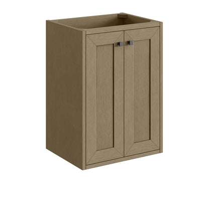 Renovate for Less Atlanta Chianti 20" Single Vanity, Walnut Whisper, Matte Black, w/ White Glossy Composite Stone Top
