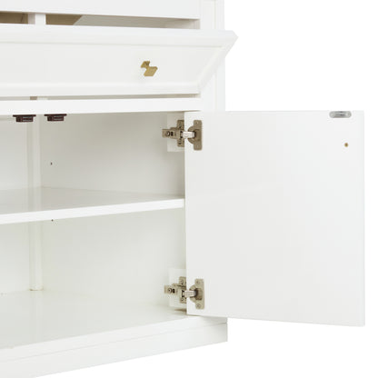 Renovate for Less Atlanta Chicago 36" Single Vanity, Glossy White, w/ 3 CM Lime Delight Silestone® Top