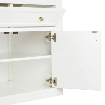 Chicago 36" Single Vanity, Glossy White, w/ 3 CM Carrara Marble Top