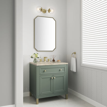 Renovate for Less Atlanta Chicago 30" Single Vanity, Smokey Celadon, w/ 3 CM Tajnar Eclos Top