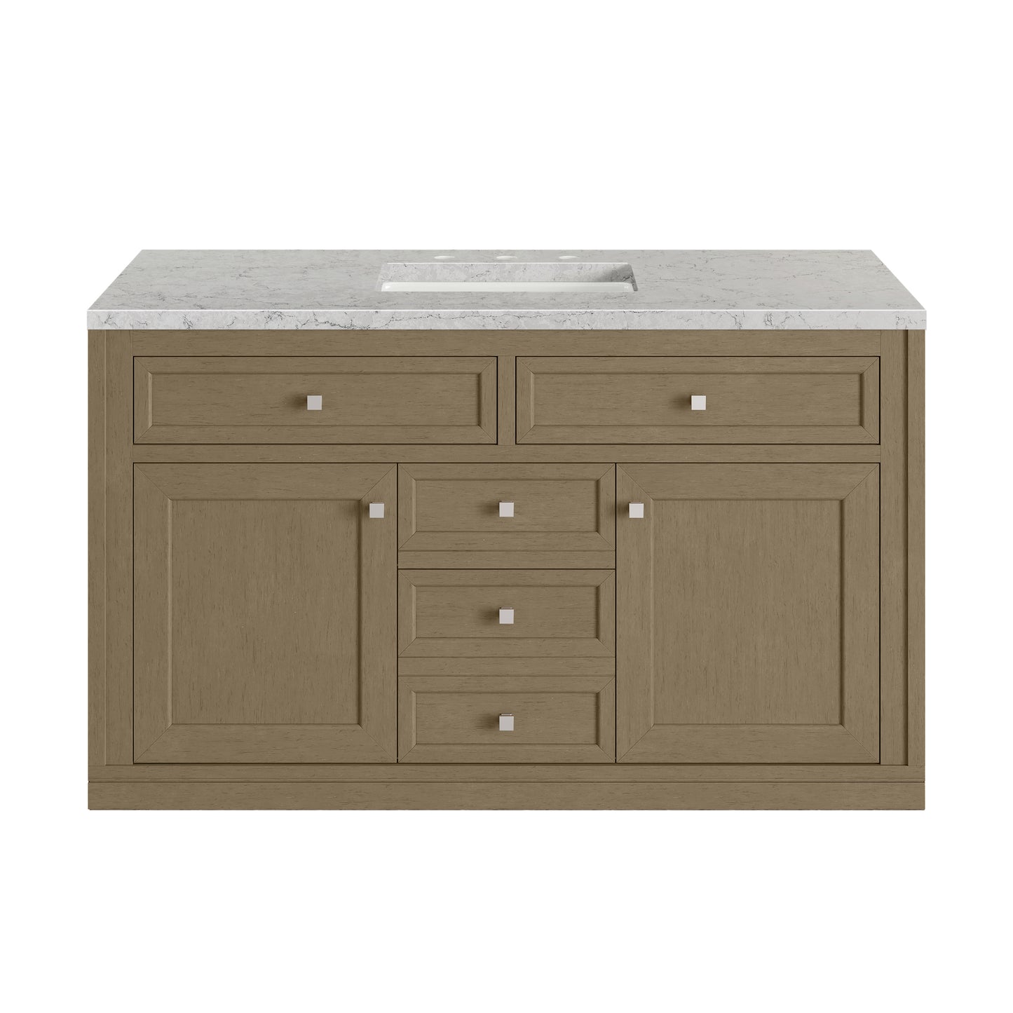 Renovate for Less Atlanta Chicago 48" Single Vanity, Walnut Whisper, w/ 3 CM Eternal Jasmine Pearl Silestone® Top
