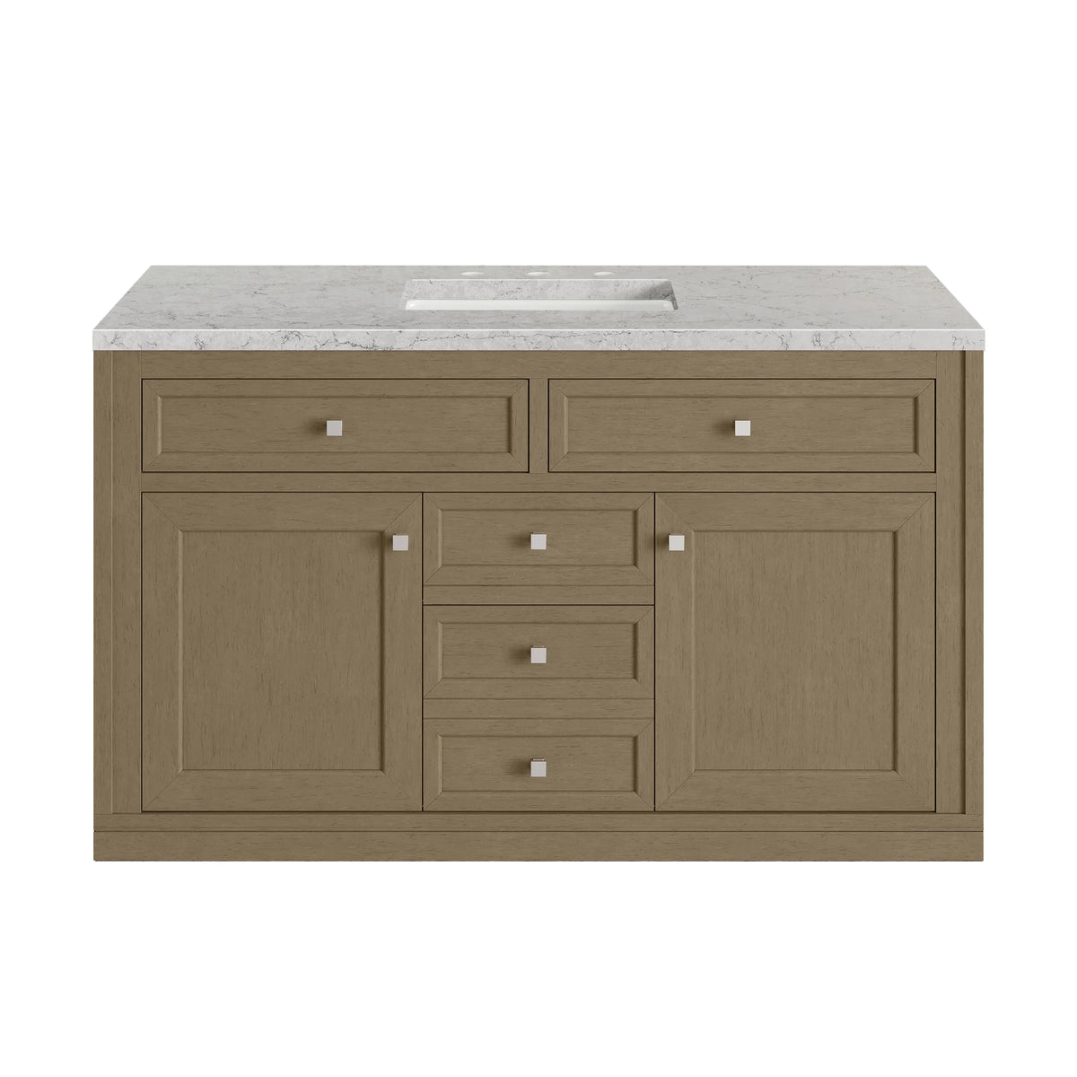 Chicago 48" Single Vanity, Walnut Whisper, w/ 3 CM Eternal Jasmine Pearl Silestone® Top