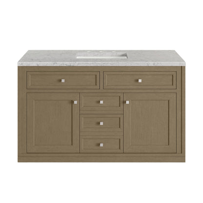 Chicago 48" Single Vanity, Walnut Whisper, w/ 3 CM Eternal Jasmine Pearl Silestone® Top