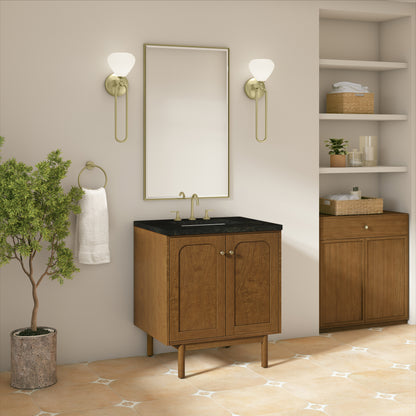 Renovate for Less Atlanta Laurent 30" Single Vanity, Honey Oak w/ 3 CM Phantome Eclos Top