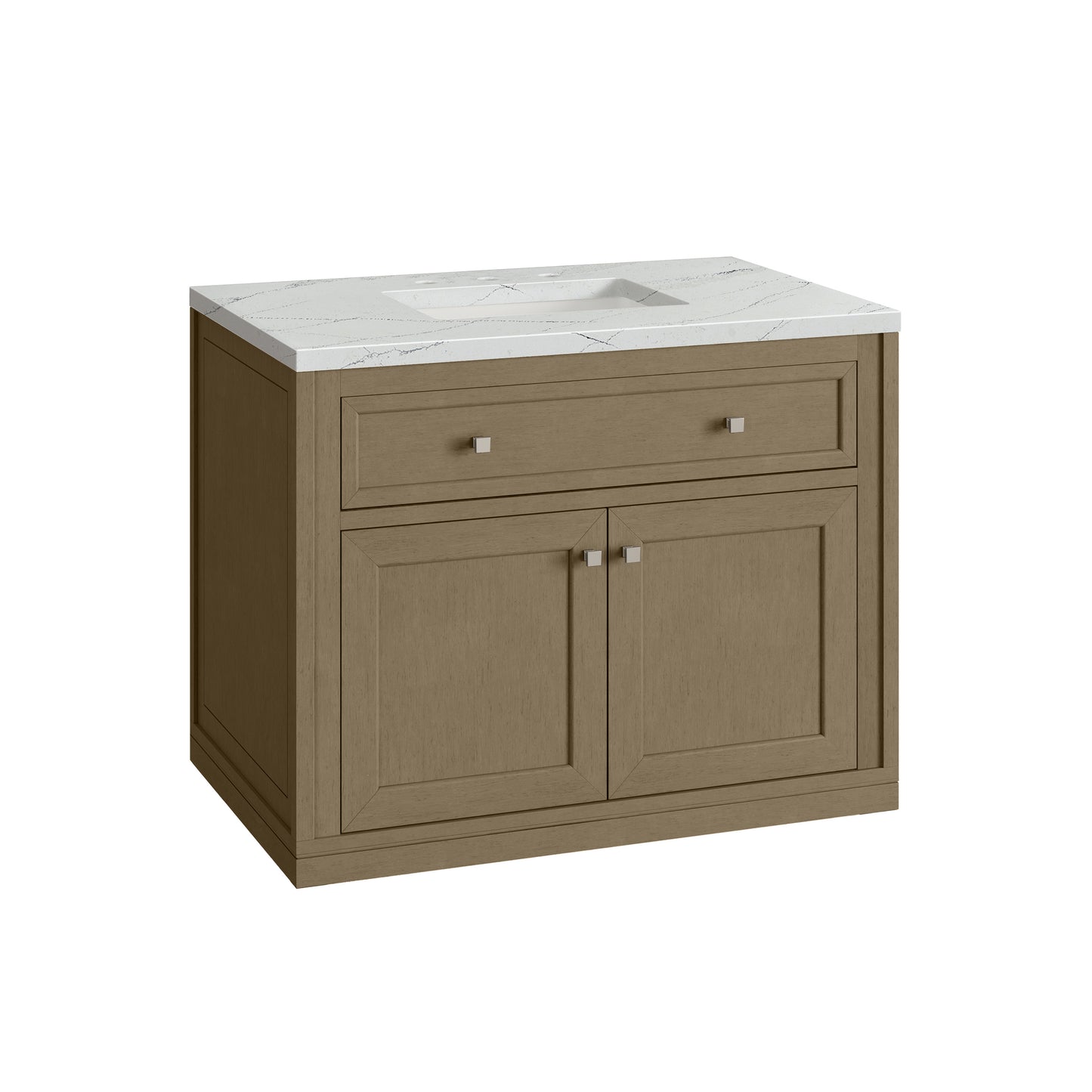 Renovate for Less Atlanta Chicago 36" Single Vanity, Walnut Whisper, w/ 3 CM Ethereal Noctis Silestone® Top