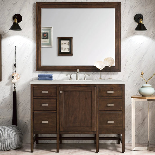 Addison 48" Single Vanity, Mid-Century Acacia w/ 3 CM Lime Delight Silestone Top