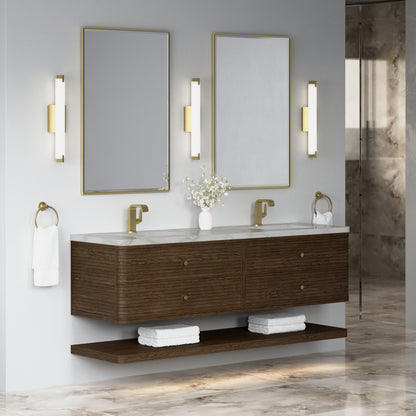 Renovate for Less Atlanta Allamari 72" Double Vanity, Sable w/ Single Hole 3 CM Victorian Silver Silestone Top
